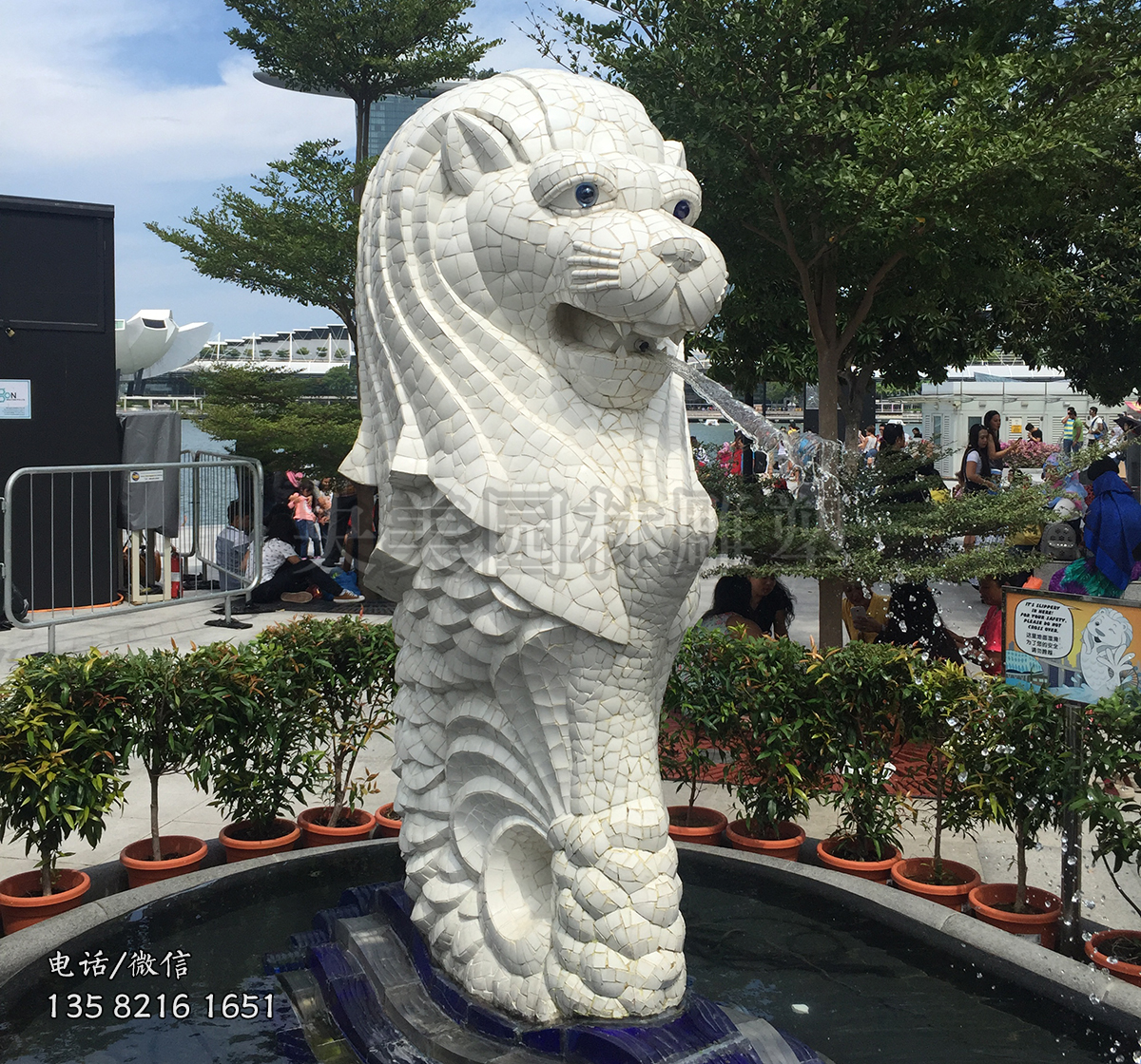 魚尾獅雕塑