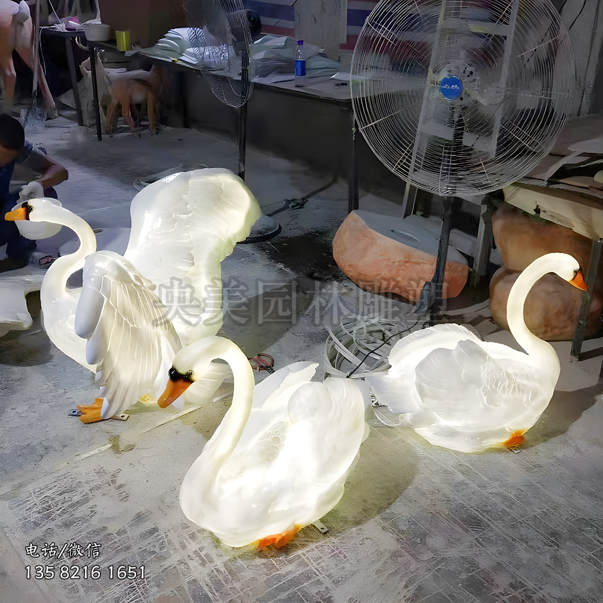 玻璃鋼發光（透光）大鵝雕塑