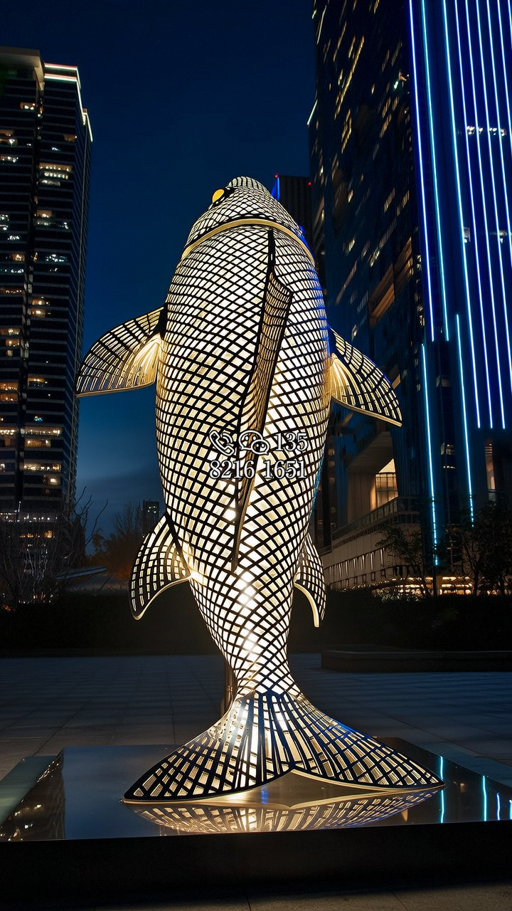 ~鯉魚不銹鋼雕塑